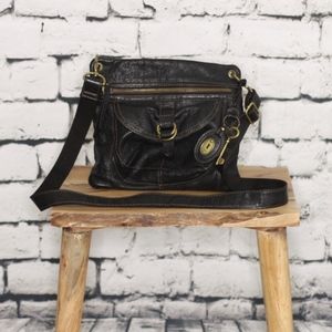 Fossil Bags - Fossil Black Leather Crossbody Satchel Fossil Bags - Fossil Black Leather Crossbody Satchel